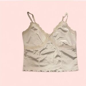 Divided Cream Lace Camisole